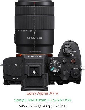 Sony A7 V with Sony E 18-135mm F3.5-5.6 OSS Lens Size