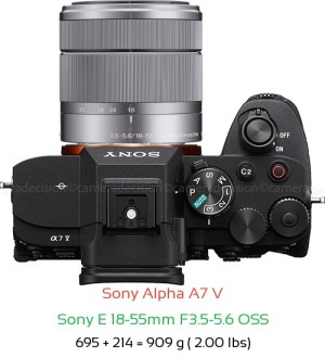 Sony A7 V with Sony E 18-55mm F3.5-5.6 OSS Lens Size