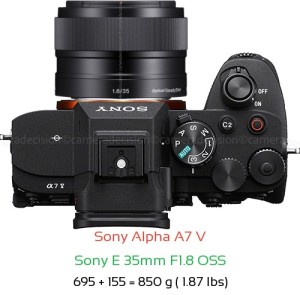 Sony A7 V with Sony E 35mm F1.8 OSS Lens Size