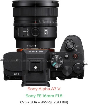 Sony A7 V with Sony FE 16mm F1.8 Lens Size