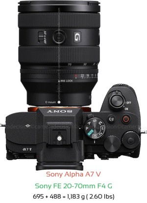 Sony A7 V with Sony FE 20-70mm F4 G Lens Size