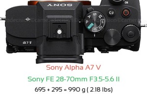 Sony A7 V with Sony FE 28-70mm F3.5-5.6 II Lens Size