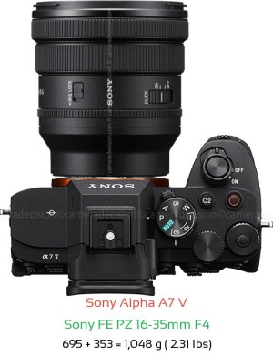 Sony A7 V with Sony FE PZ 16-35mm F4 Lens Size
