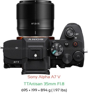 Sony A7 V with TTArtisan 35mm F1.8 Lens Size