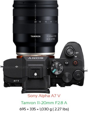 Sony A7 V with Tamron 11-20mm F2.8 A Lens Size