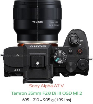 Sony A7 V with Tamron 35mm F2.8 Di III OSD M1:2 Lens Size