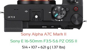 Sony A7C II with Sony E 16-50mm F3.5-5.6 PZ OSS II Lens Size