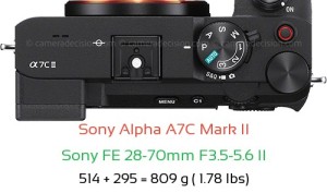 Sony A7C II with Sony FE 28-70mm F3.5-5.6 II Lens Size