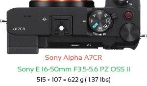 Sony A7CR with Sony E 16-50mm F3.5-5.6 PZ OSS II Lens Size