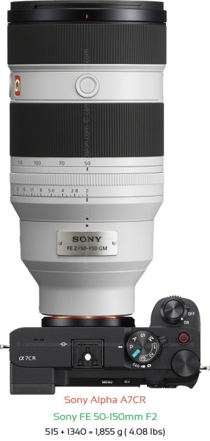 Sony A7CR with Sony FE 50-150mm F2 Lens Size