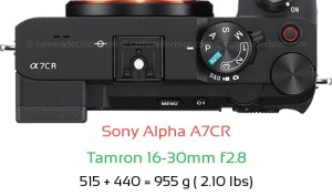 Sony A7CR with Tamron 16-30mm f2.8 Lens Size