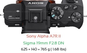 Sony A7R II with Sigma 19mm F2.8 DN Lens Size