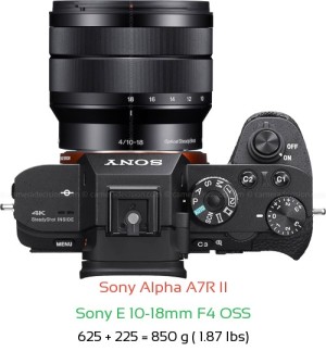 Sony A7R II with Sony E 10-18mm F4 OSS Lens Size