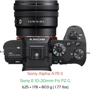 Sony A7R II with Sony E 10-20mm F4 PZ G Lens Size