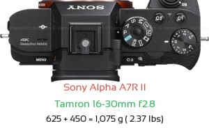 Sony A7R II with Tamron 16-30mm f2.8 Lens Size