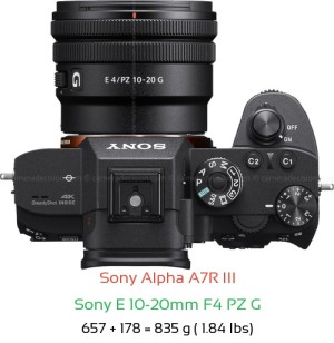 Sony A7R III with Sony E 10-20mm F4 PZ G Lens Size