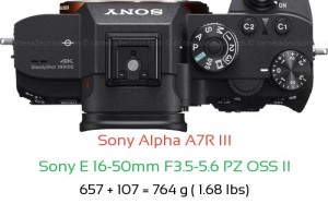 Sony A7R III with Sony E 16-50mm F3.5-5.6 PZ OSS II Lens Size