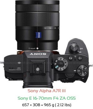 Sony A7R III with Sony E 16-70mm F4 ZA OSS Lens Size