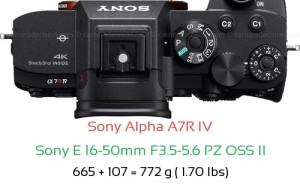 Sony A7R IV with Sony E 16-50mm F3.5-5.6 PZ OSS II Lens Size