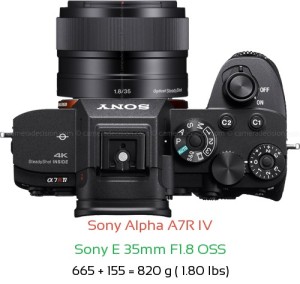 Sony A7R IV with Sony E 35mm F1.8 OSS Lens Size