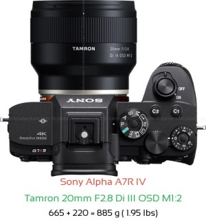 Sony A7R IV with Tamron 20mm F2.8 Di III OSD M1:2 Lens Size