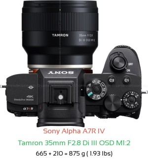 Sony A7R IV with Tamron 35mm F2.8 Di III OSD M1:2 Lens Size