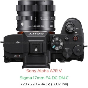 Sony A7R V with Sigma 17mm F4 DG DN C Lens Size