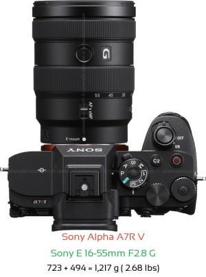Sony A7R V with Sony E 16-55mm F2.8 G Lens Size