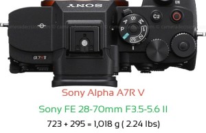Sony A7R V with Sony FE 28-70mm F3.5-5.6 II Lens Size