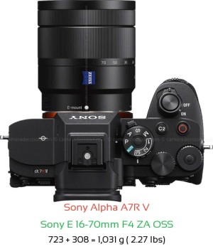 Sony A7R V with Sony E 16-70mm F4 ZA OSS Lens Size