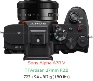 Sony A7R V with TTArtisan 27mm F2.8 Lens Size