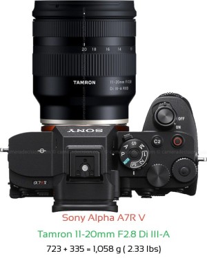 Sony A7R V with Tamron 11-20mm F2.8 A Lens Size