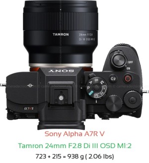 Sony A7R V with Tamron 24mm F2.8 Di III OSD M1:2 Lens Size
