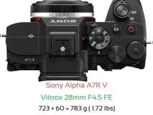 Sony A7R V with Viltrox 28mm F4.5 FE Lens Size