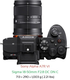 Sony A7R VI with Sigma 18-50mm F2.8 DC DN C Lens Size