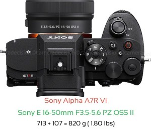 Sony A7R VI with Sony E 16-50mm F3.5-5.6 PZ OSS II Lens Size