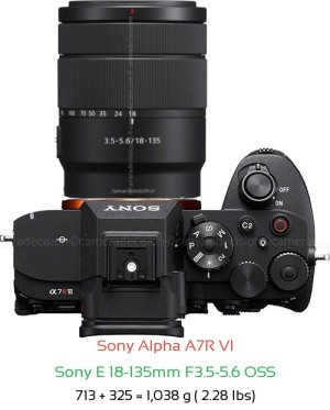 Sony A7R VI with Sony E 18-135mm F3.5-5.6 OSS Lens Size