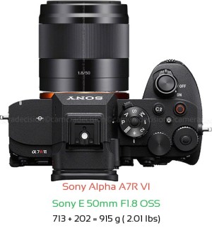 Sony A7R VI with Sony E 50mm F1.8 OSS Lens Size