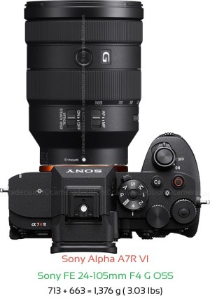 Sony A7R VI with Sony FE 24-105mm F4 G OSS Lens Size