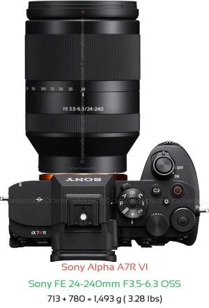 Sony A7R VI with Sony FE 24-240mm F3.5-6.3 OSS Lens Size