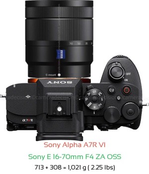Sony A7R VI with Sony E 16-70mm F4 ZA OSS Lens Size