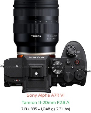 Sony A7R VI with Tamron 11-20mm F2.8 A Lens Size