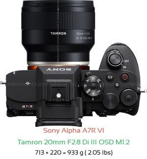 Sony A7R VI with Tamron 20mm F2.8 Di III OSD M1:2 Lens Size