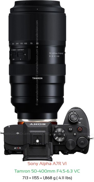 Sony A7R VI with Tamron 50-400mm F4.5-6.3 VC Lens Size