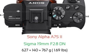 Sony A7S II with Sigma 19mm F2.8 DN Lens Size