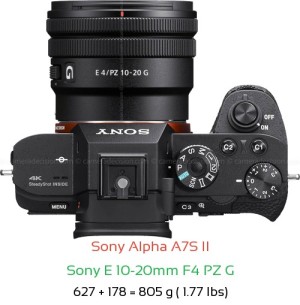 Sony A7S II with Sony E 10-20mm F4 PZ G Lens Size