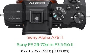 Sony A7S II with Sony FE 28-70mm F3.5-5.6 II Lens Size
