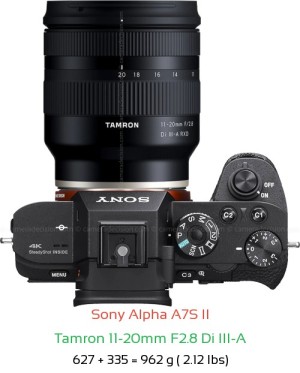 Sony A7S II with Tamron 11-20mm F2.8 A Lens Size