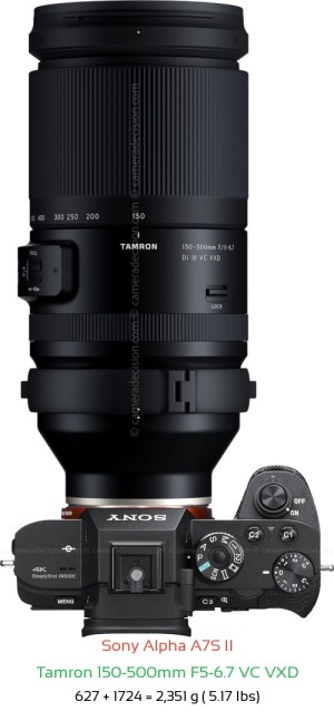 Sony A7S II with Tamron 150-500mm F5-6.7 Lens Size