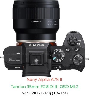 Sony A7S II with Tamron 35mm F2.8 Di III OSD M1:2 Lens Size